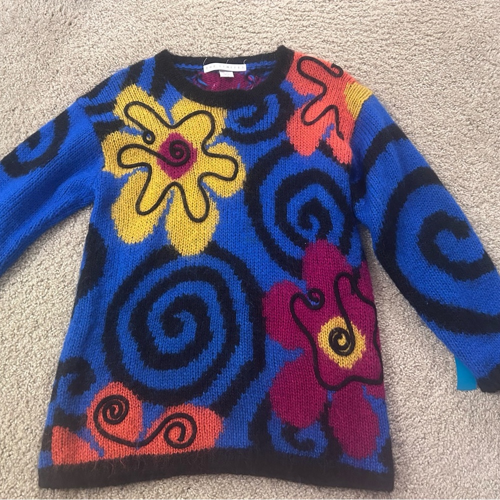 The Limited vintage y2k Colorful Abstract floral Pattern Sweater size small
